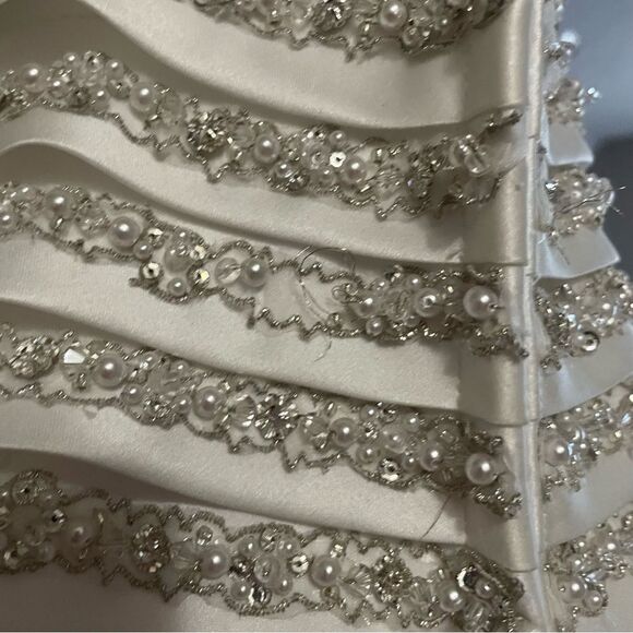 Justin Alexander Wedding Strapless Tulle Pearl Princess Wedding Gown Dress‎ 8945 - Picture 5 of 12